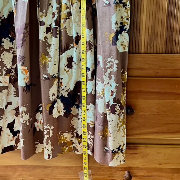 Talbots Autumn Floral Knee Length Full Skirt with Pockets, Sz 10 - Picture 6 of 10
